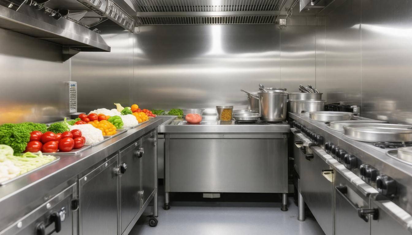 Spotless food truck kitchen